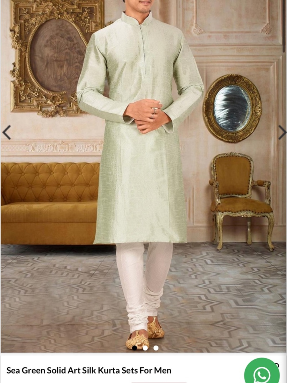 Sea Green Silk Kurta